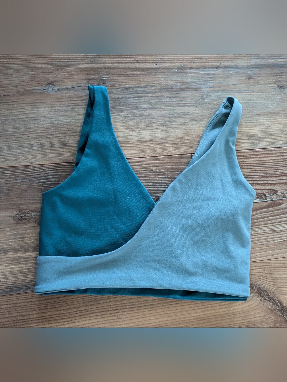 Fawn Activewear Monochrome Blue Wrap Tank Sports Bra Large
